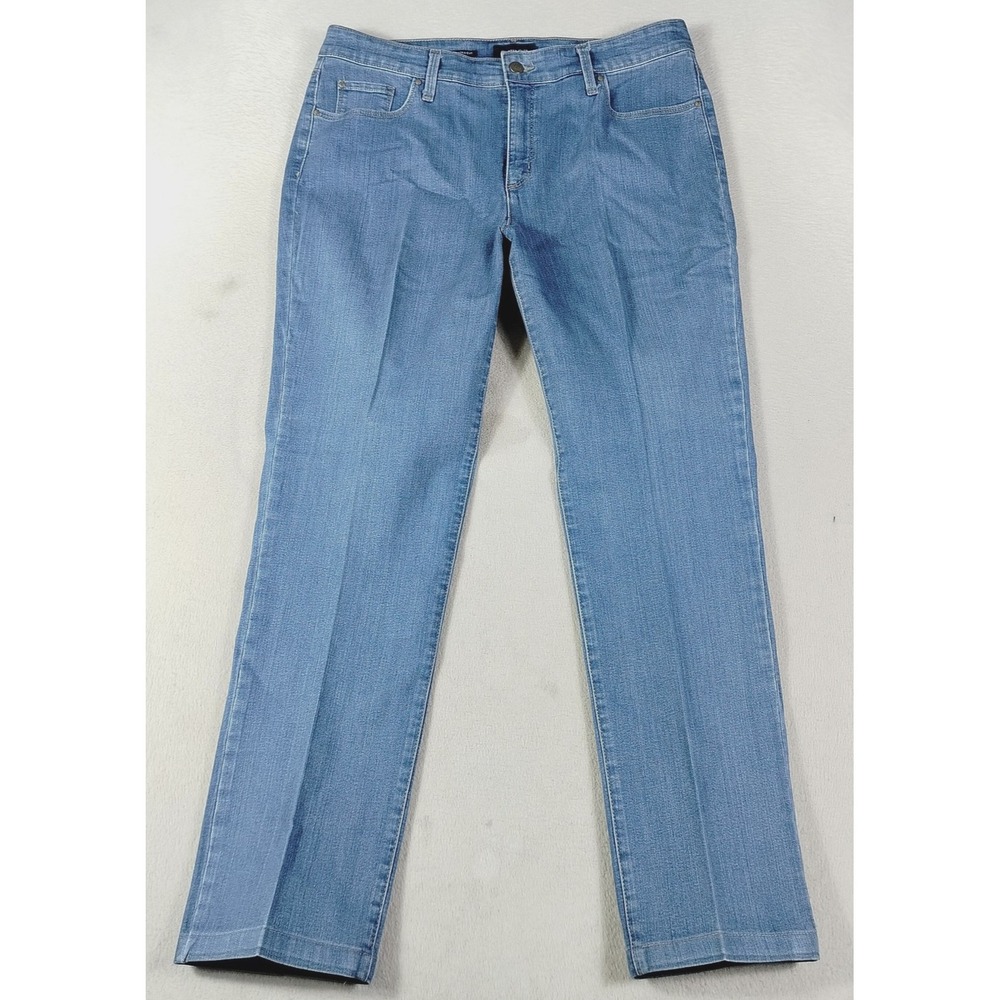 Charter Club Lexington Straight Jeans Womens 12 Short Blue Mid Rise Stretch